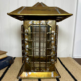 Vintage Brass Lantern / Candle Holder with Glass