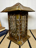 Vintage Brass Lantern / Candle Holder with Glass