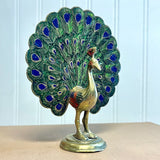 Vintage Brass Peacock Figurine