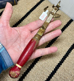 Vintage Can Opener with Red Wood Handle