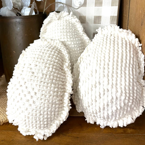 Upcycled Vintage Chenille Eggs, Set of 3