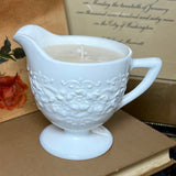 Iced Gingersnap Soy Candle in Vintage White Pedestal Creamer