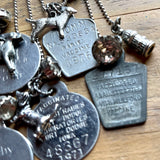1971 Vintage Dog Tag Necklace with Dachshund Charm