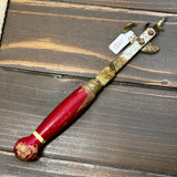 Vintage Can Opener with Red Wood Handle