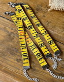 Vintage Tape Measure Bracelet Blank, Yellow