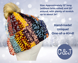 Crochet Beanie for Women, Scrap Yarn