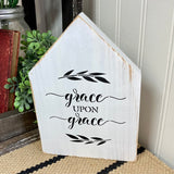 Grace Upon Grace Shelf Sitter, John 1:16 Sign