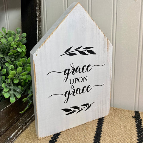 Grace Upon Grace Shelf Sitter, John 1:16 Sign