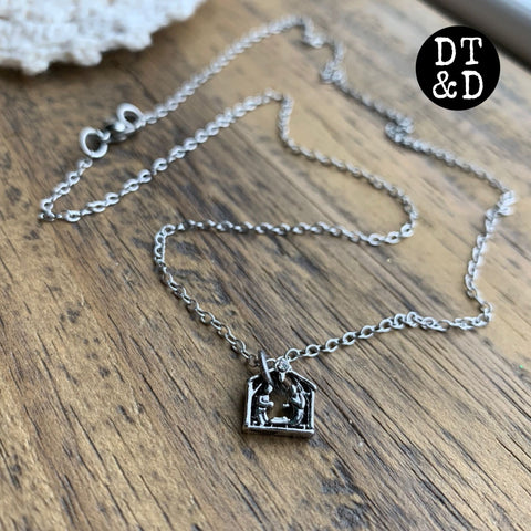 Tiny Silver Christmas Nativity Necklace, 2021 LIMITED EDITION