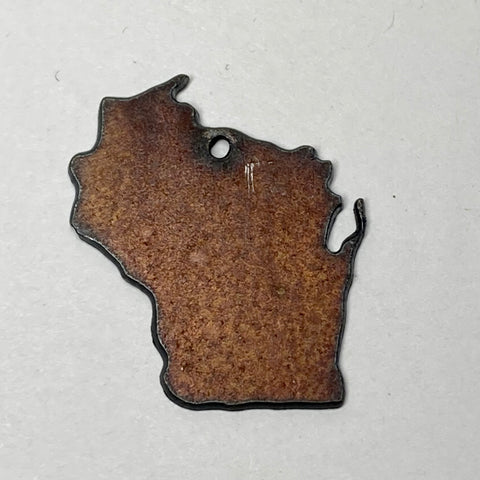Mini Rusty Metal Wisconsin Charm