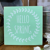 Hello Spring, Light Green, Mini Easter Sign