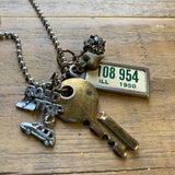 Illinois Necklace with Mini License Plate Tag, 1950, #108 954
