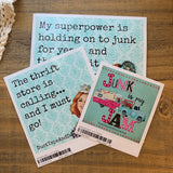 Junk is My Jam Sticker - Turquoise - 3 Sizes