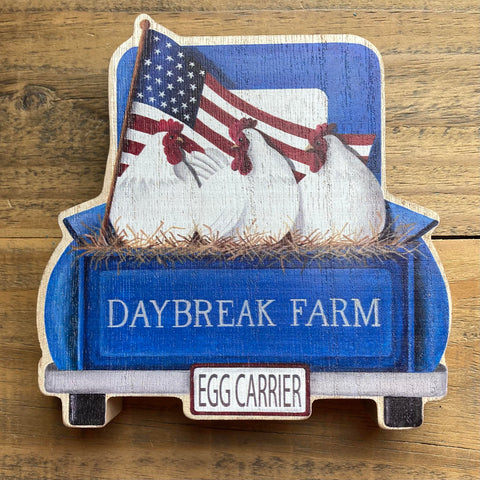 Daybreak Farm Chunky Truck Shelf Sitter with Chickens - CLEARANCE
