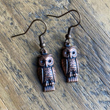 Copper Owl Earrings