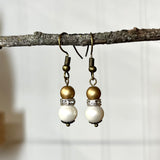 Repurposed Vintage Pearl Like Bead Earrings