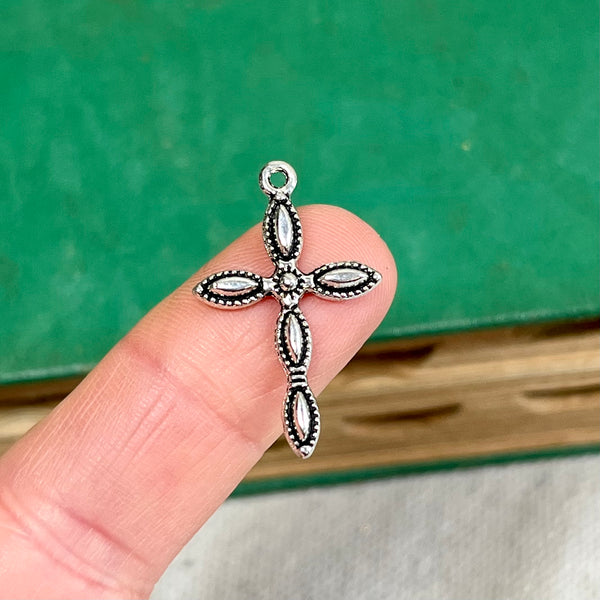 Skinny Cross Charm (1) Duct Tape and Denim