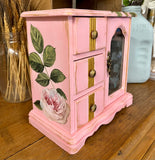 Pink & Gold Floral Jewelry Cabinet