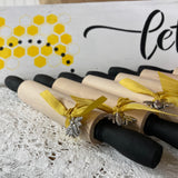 Mini Honey Bee Rolling Pin with Painted Handles (1), 7 Inch
