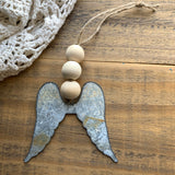 Farmhouse Bead Angel Wing Ornament (1)