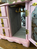 Pink & Gold Floral Jewelry Cabinet