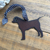 Labrador Retriever Ornament, Black & White Ribbon