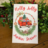 Holly Jolly Junkin' Season Christmas Postcard