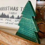 Mini Wood Christmas Tree for Holiday Tiered Tray Decor