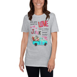 All You Need is Love But a Little Junk Never Hurt T-Shirt, White or Gray