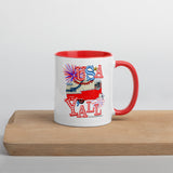 USA Y'all Patriotic Coffee Mug, Red OR Blue