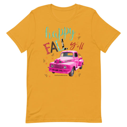 Happy Fall Y'all T-Shirt with Pink Truck
