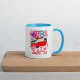 USA Y'all Patriotic Coffee Mug, Red OR Blue