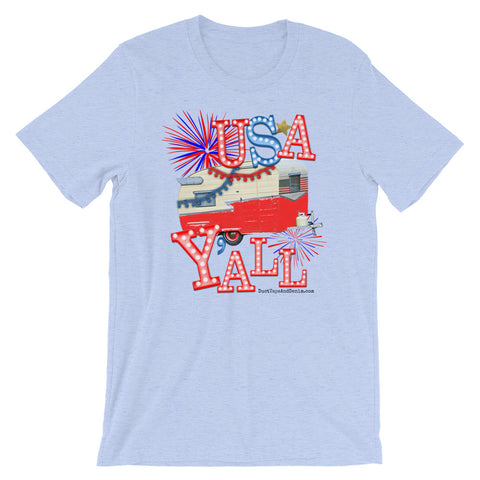 USA Y'all Patriotic T-Shirt in Blue