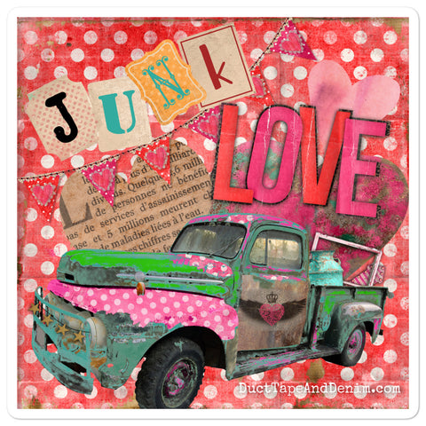 Junk Love Vintage Truck Sticker