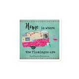 Home is Where the Flamingos Are Vintage Camper Sticker