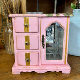 Pink & Gold Floral Jewelry Cabinet