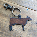 Rustic Cow Keychain