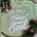 I'm Just a Vintage Soul Crew-Neck T-Shirt - Heather Green
