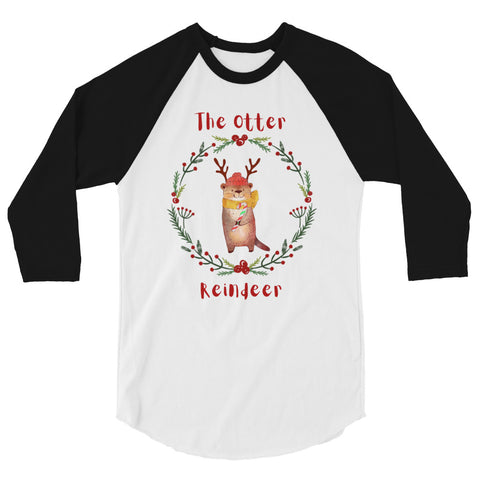 The Otter Reindeer - 3/4 sleeve shirt - Black