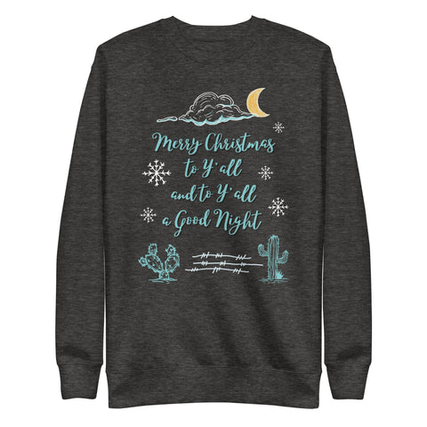 Merry Christmas to Y'all - Unisex Premium Sweatshirt - Heather Gray