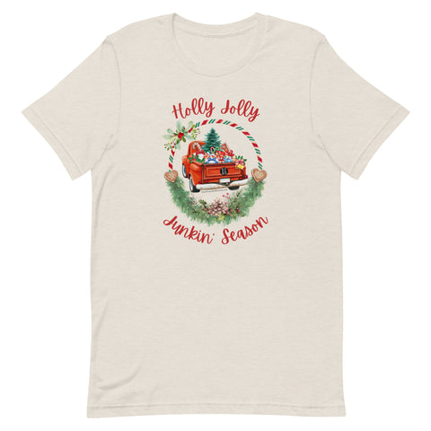 Holly Jolly Junkin' Season - Unisex T-shirt - Heather Dust