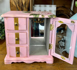 Pink & Gold Floral Jewelry Cabinet