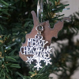 2024 West Virginia Christmas Ornament with Merry Christmas Charm & Brass Heart Tag