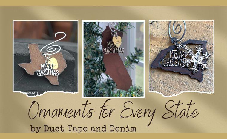 Rustic Hand Crafted State Christmas Ornaments